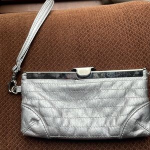 Silver chrome wristlet